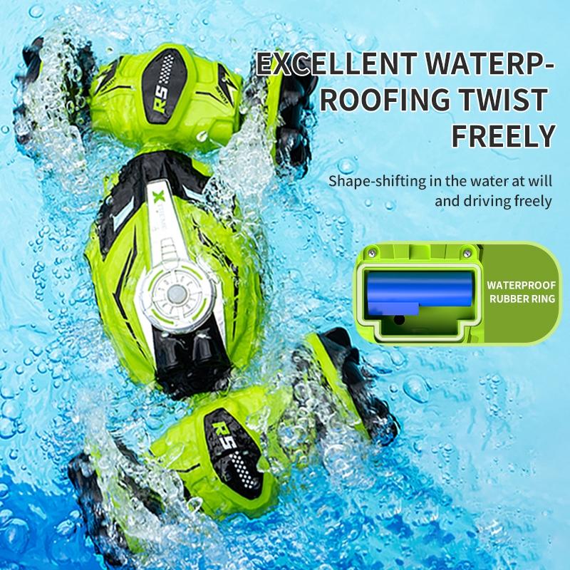 Double-sided 2.4g Rc Amphibious Car - 4wd - Green 8