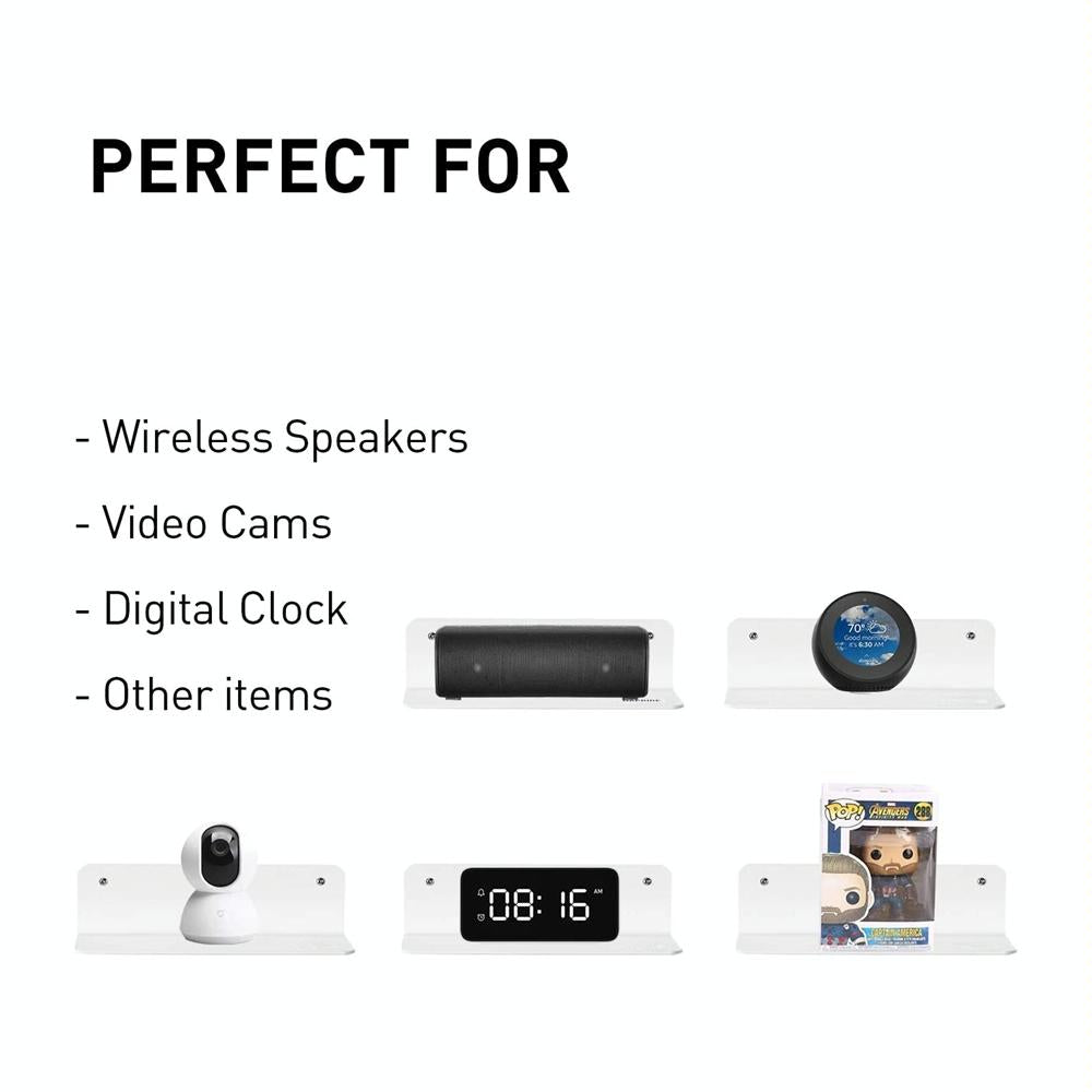 Set of 2 Wall Mounts for Speakers and Surveillance Cameras - Transparent 4