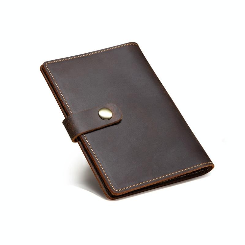Vintage Dark Coffee Leather Passport Holder 4
