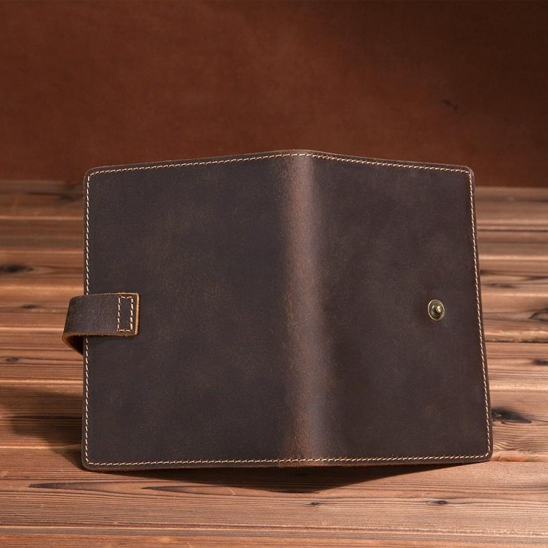 Vintage Dark Coffee Leather Passport Holder 5