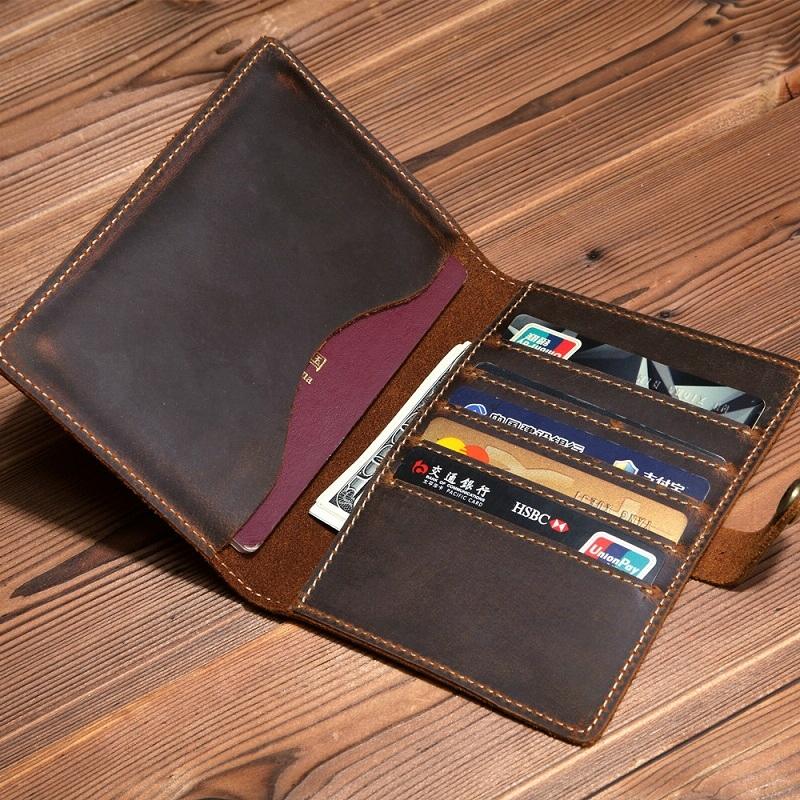 Vintage Dark Coffee Leather Passport Holder 7