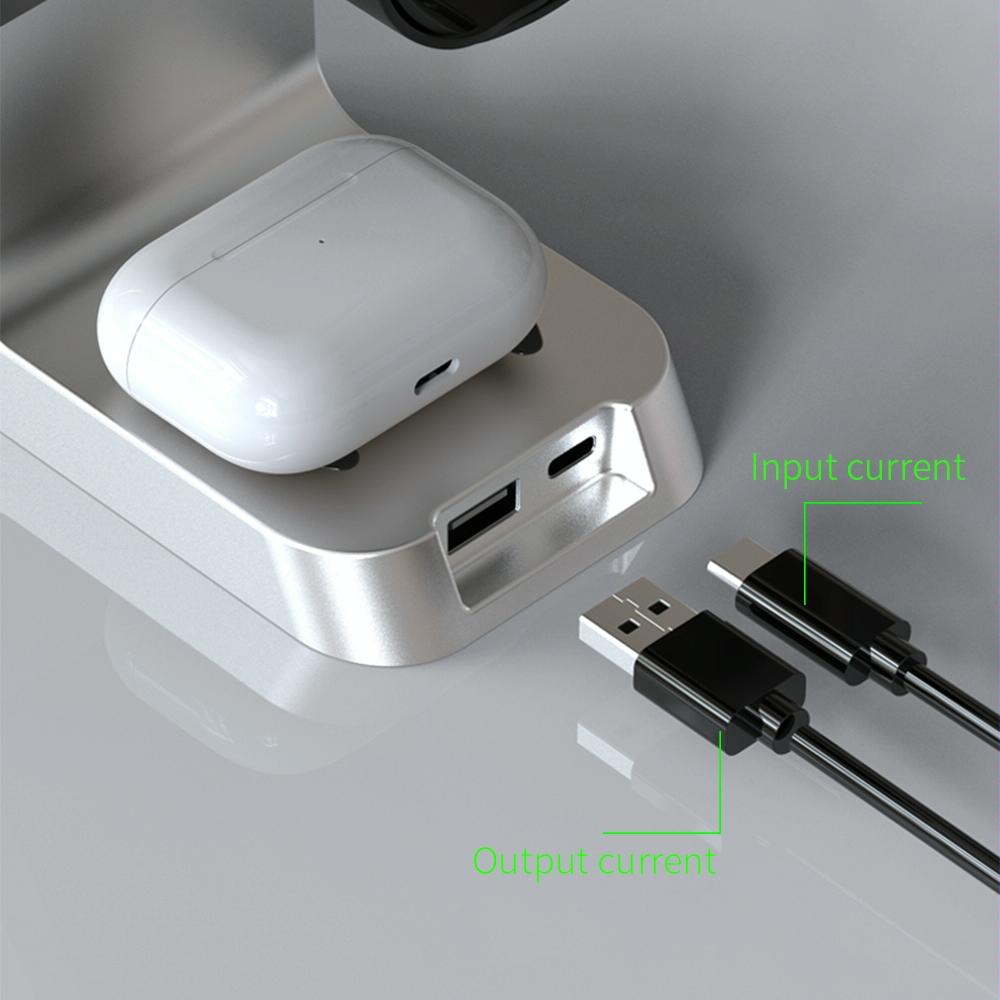 15W 6 In 1 Magnetic Wireless Charger With Clock For Iwatch / Airpods 6