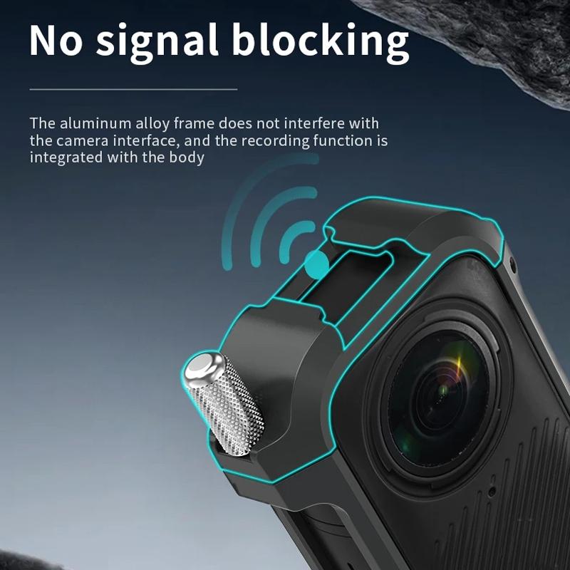 Metal Rabbit Cage & Lens Cover Set for Insta360 X4 - Black 9