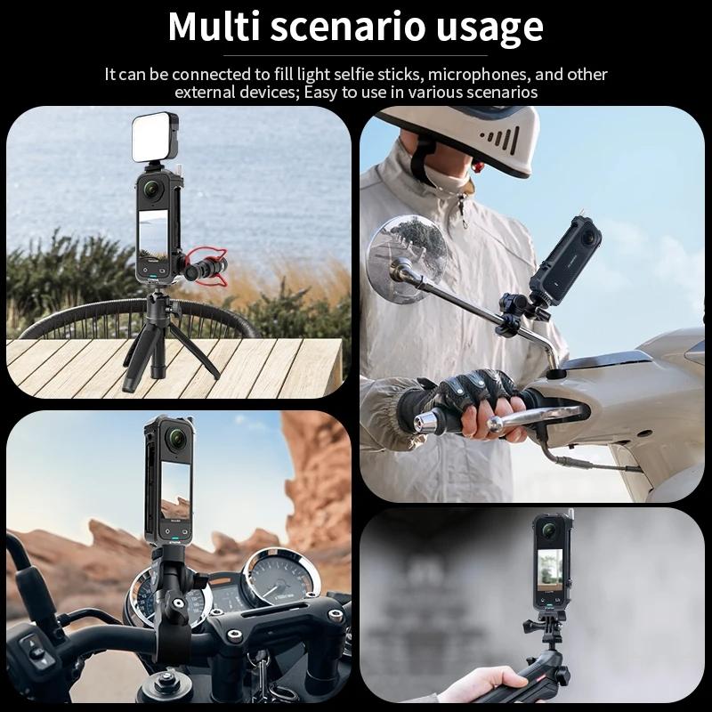 Metal Rabbit Cage & Lens Cover Set for Insta360 X4 - Black 10