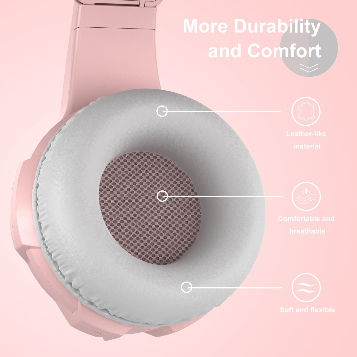 3.5Mm Wired Gaming Headset With Mic Pink 6