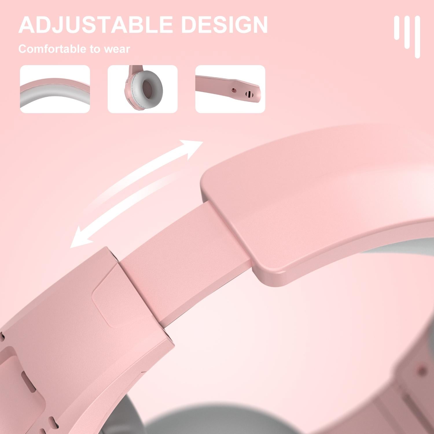 3.5Mm Wired Gaming Headset With Mic Pink 7