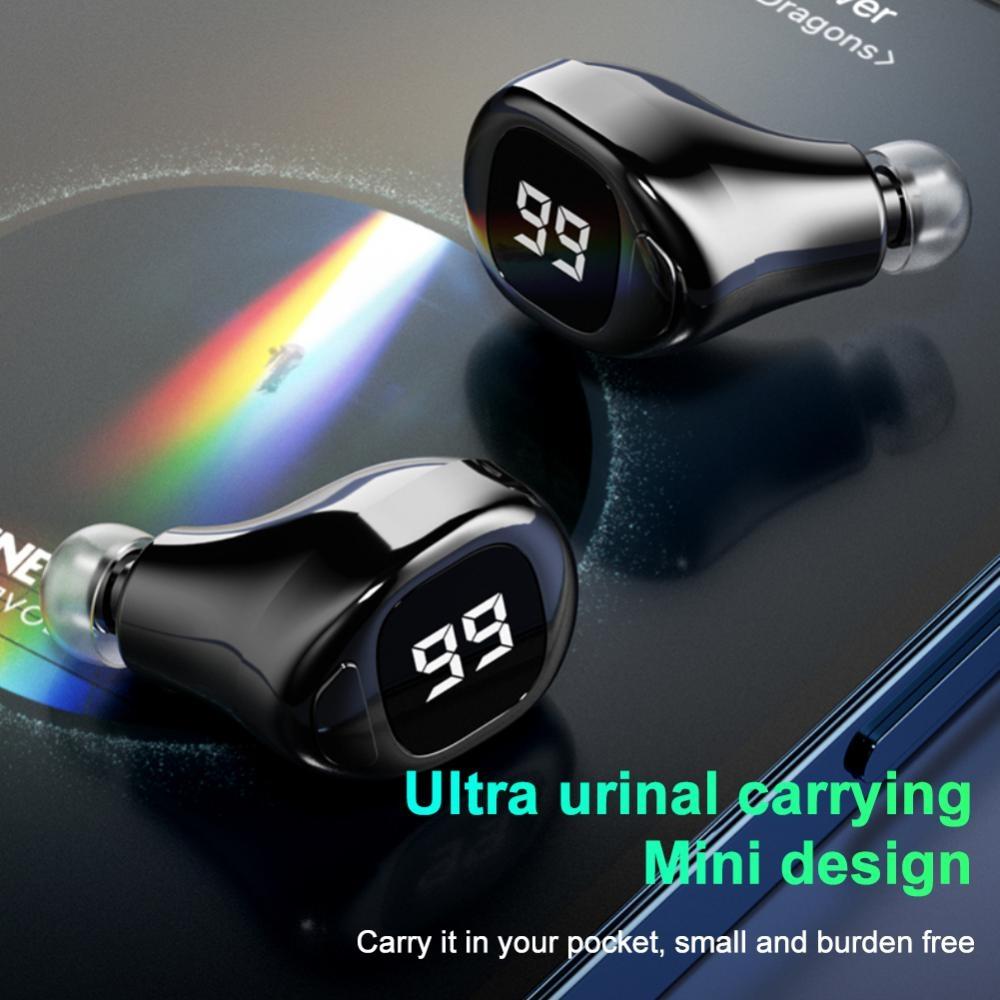 Mini Bluetooth Earphone with Digital Display for Business - Black 5
