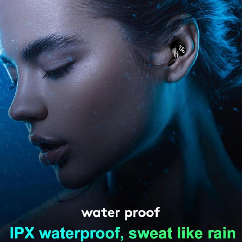 Mini Bluetooth Earphone with Digital Display for Business - Black 8