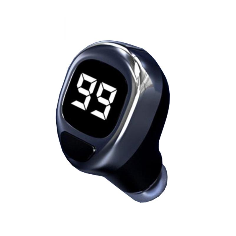 Mini Bluetooth Earphone with Digital Display for Business - Black 9