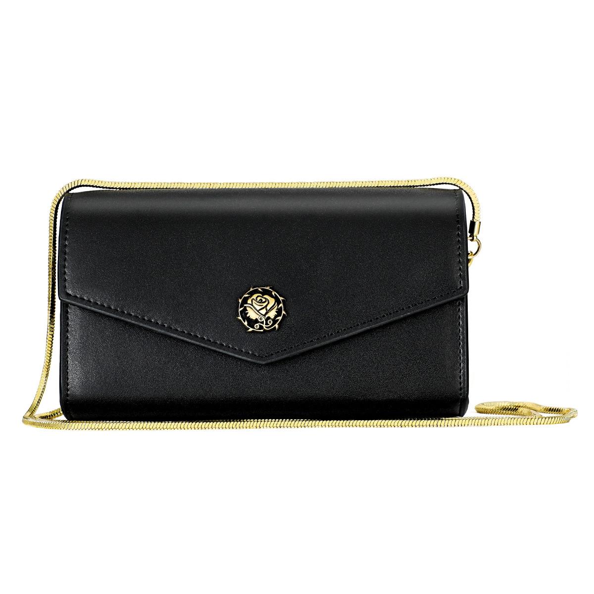 Chic One Shoulder Cowhide Bag For Women - Black 12