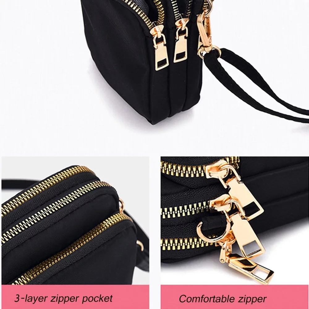 Women Mini Crossbody Phone Bag With Headphone Hole - Black 5