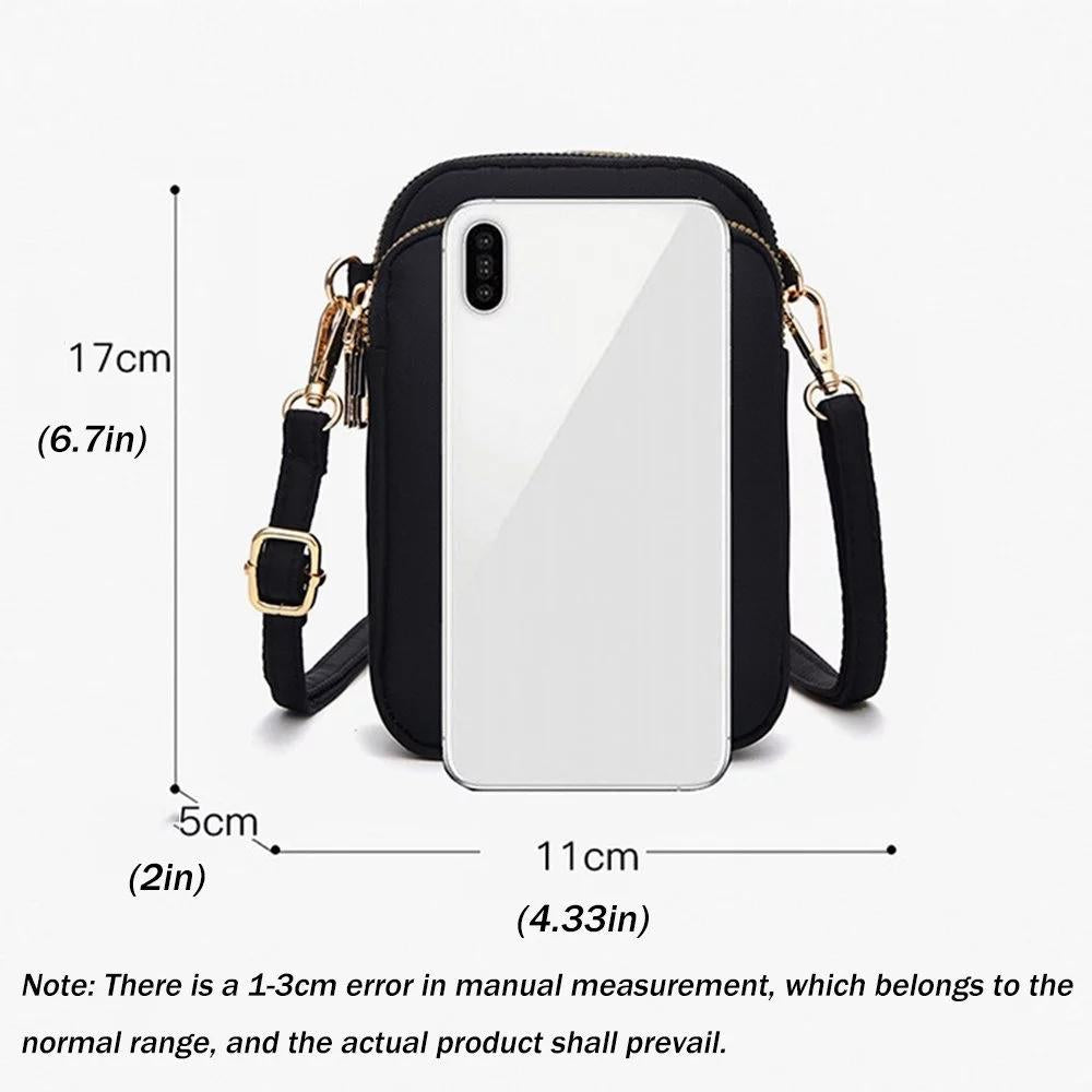 Women Mini Crossbody Phone Bag With Headphone Hole - Black 11