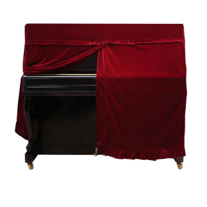 Red Full Cover for Piano - 150x60x110cm in Gold Velvet 5