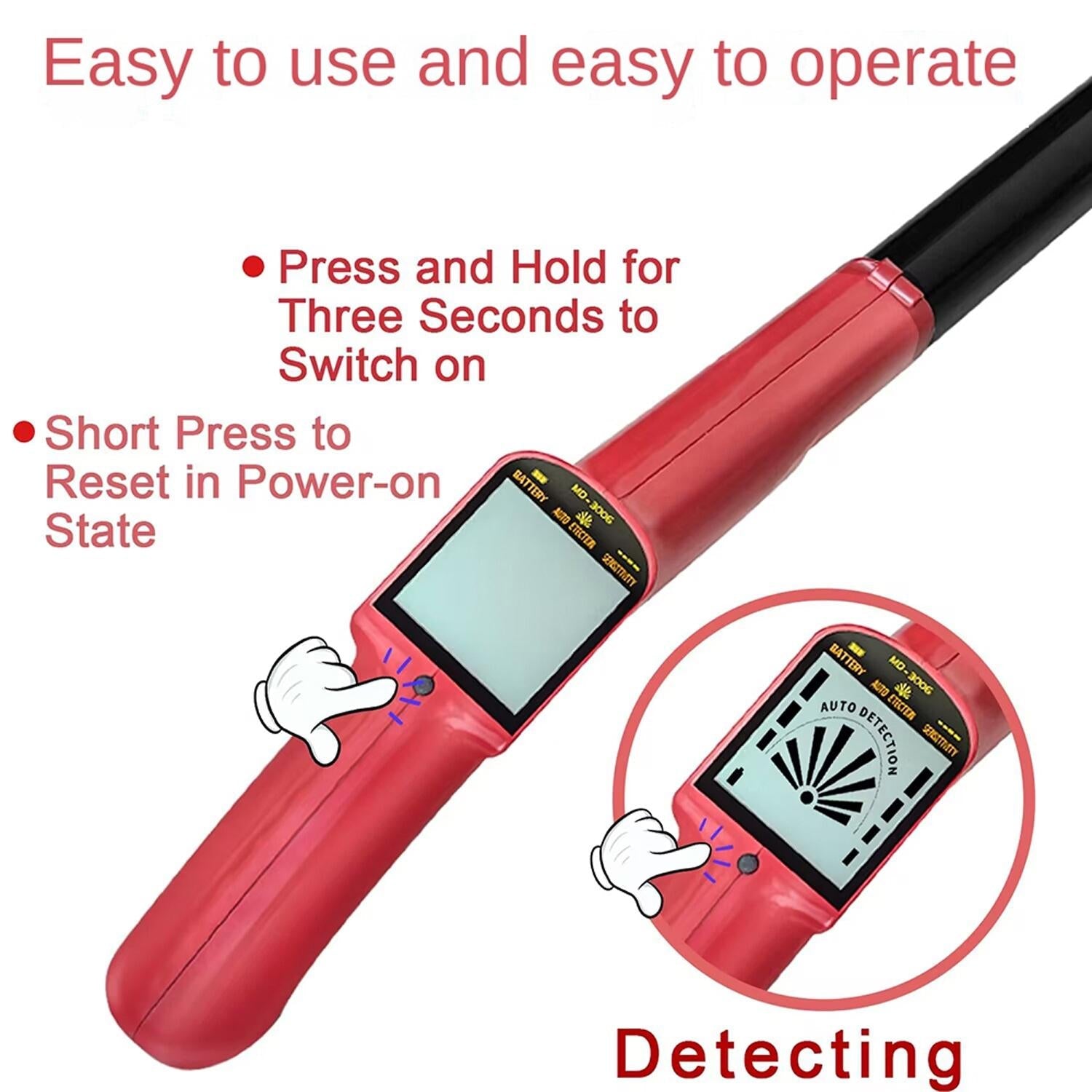 Outdoor Treasure Hunter Metal Detector for Kids - Science Toy - Red 5