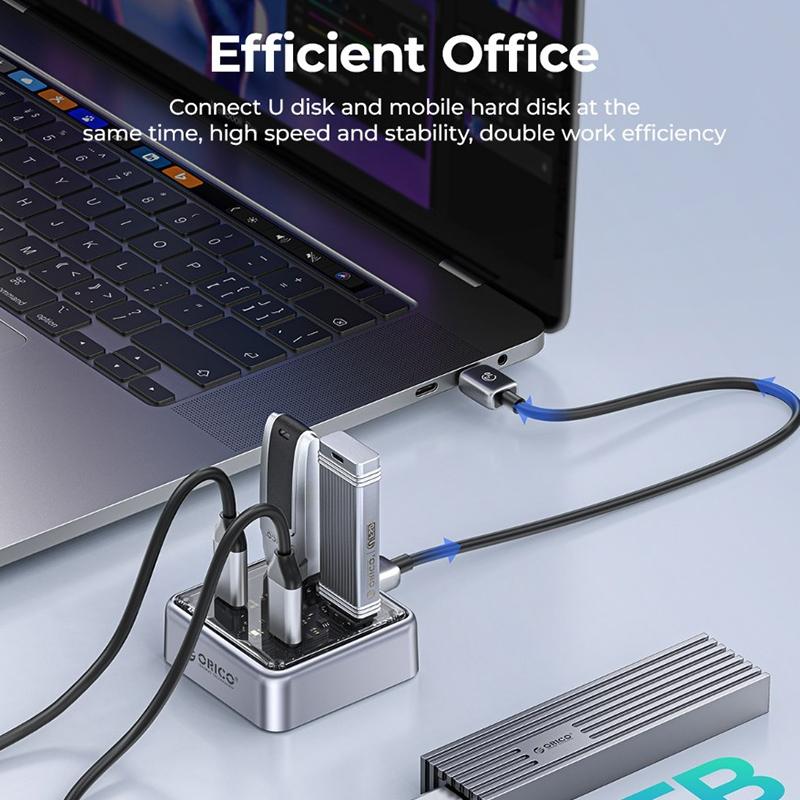 4-Port Usb 3.0 Hub Converter Compact Silver 5