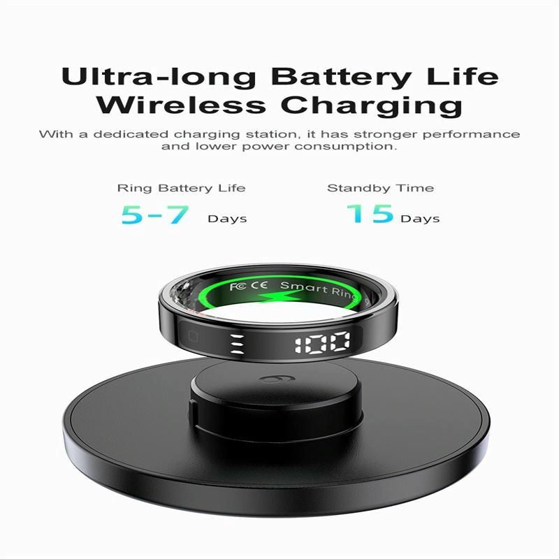 12 Size R11 Smart Ring Heart Rate Oxygen Sleep Sports - Black 10