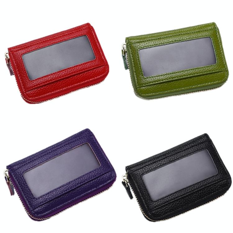 Multi Position Zipper Organ Card Holder Versatile Business Accessory - Red 9