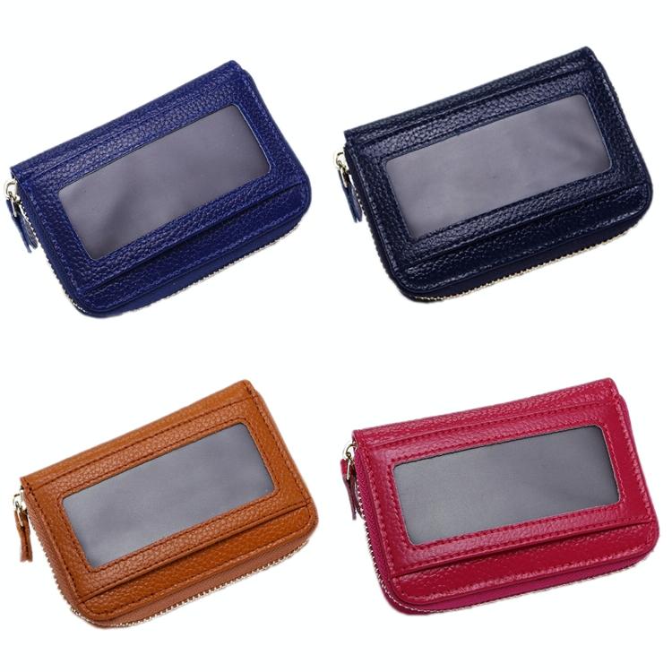 Multi Position Zipper Organ Card Holder Versatile Business Accessory - Red 11