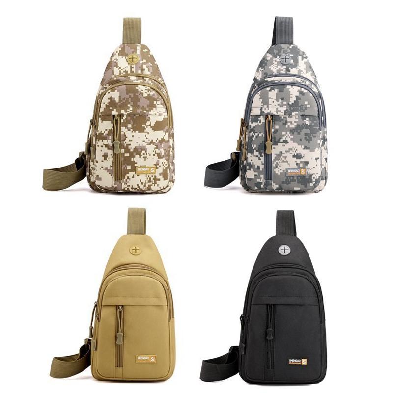 Messenger Chest Bag Durable Oxford Cloth Shoulder Bag For Outdoor Activities - Khaki 3