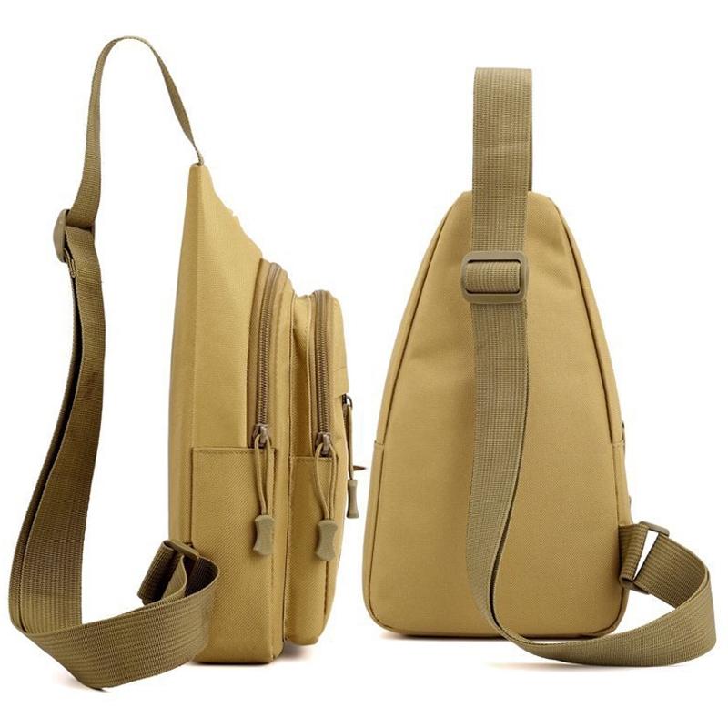 Messenger Chest Bag Durable Oxford Cloth Shoulder Bag For Outdoor Activities - Khaki 5