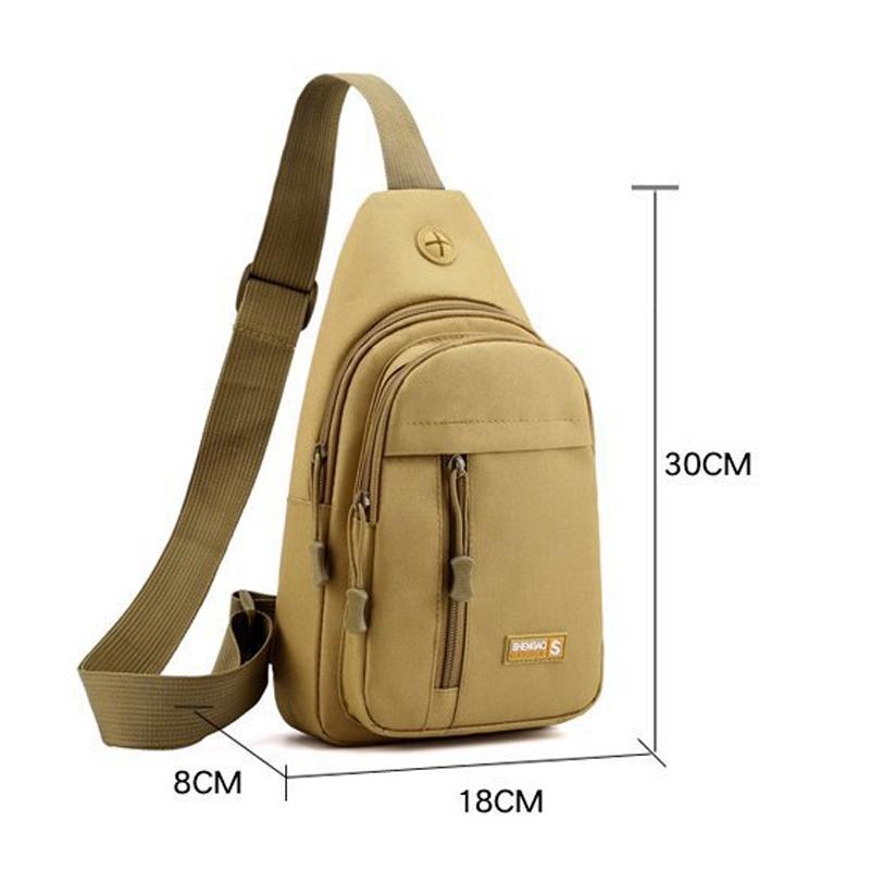 Messenger Chest Bag Durable Oxford Cloth Shoulder Bag For Outdoor Activities - Khaki 7