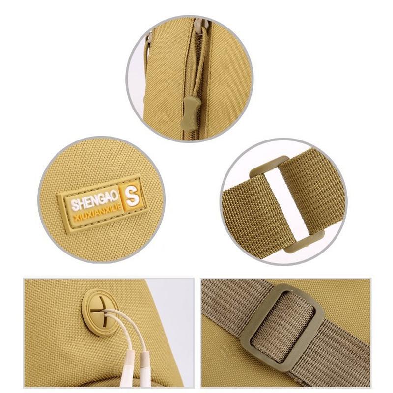 Messenger Chest Bag Durable Oxford Cloth Shoulder Bag For Outdoor Activities - Khaki 8