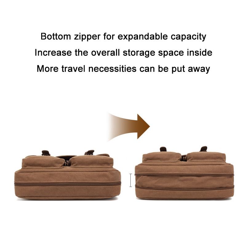 Men Canvas Crossbody Messenger Bag - Black 6