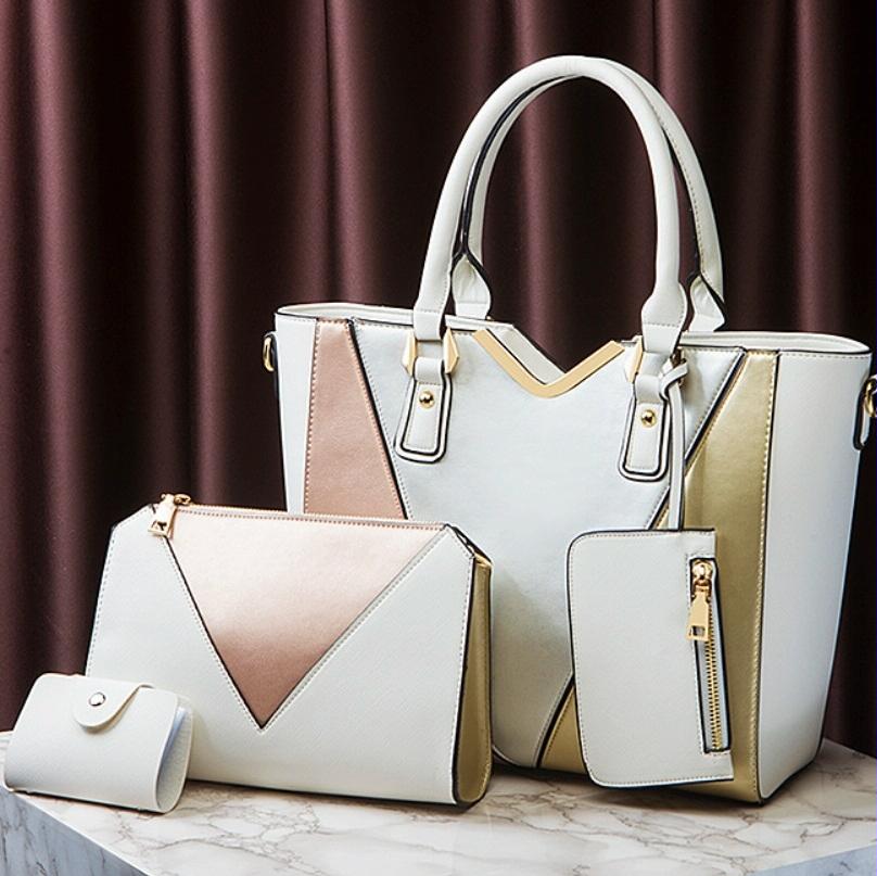 Versatile 4-in-1 Ladies Handbag with Large Capacity - White 3