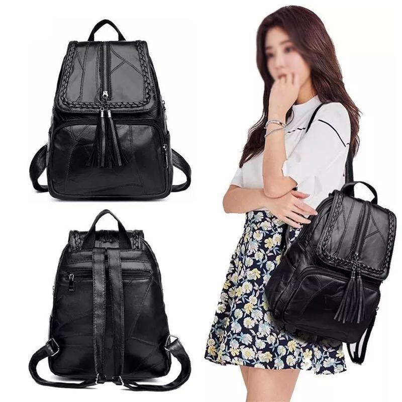 Simple Black Pu Leather Shoulder Bag For Women 3