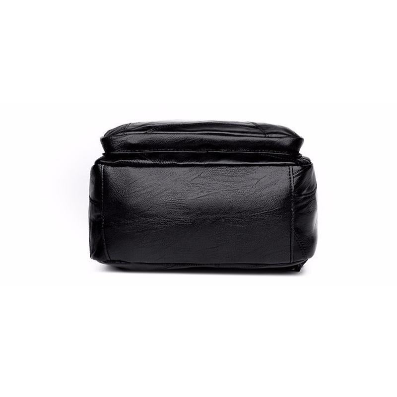 Simple Black Pu Leather Shoulder Bag For Women 4