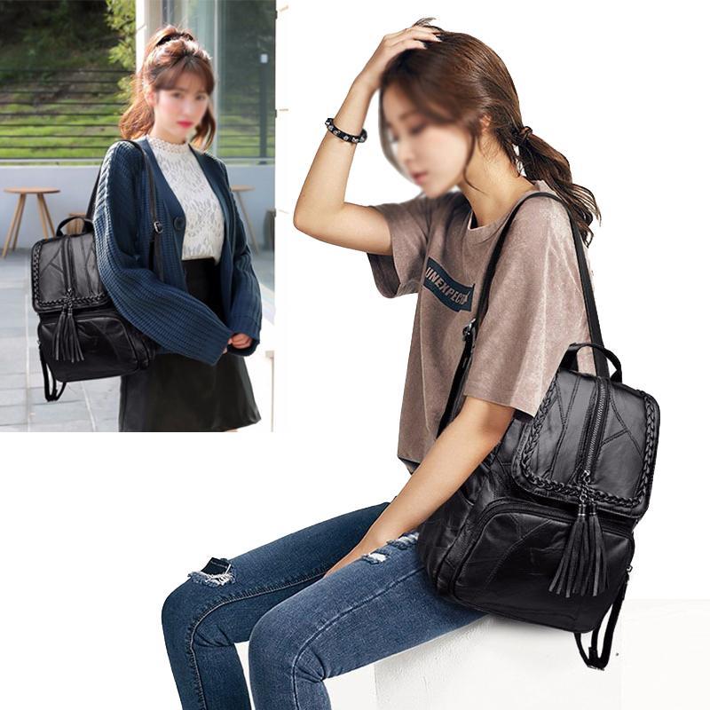 Simple Black Pu Leather Shoulder Bag For Women 10