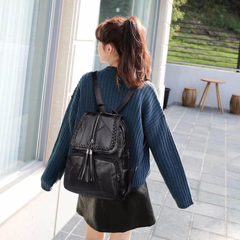 Simple Black Pu Leather Shoulder Bag For Women 11