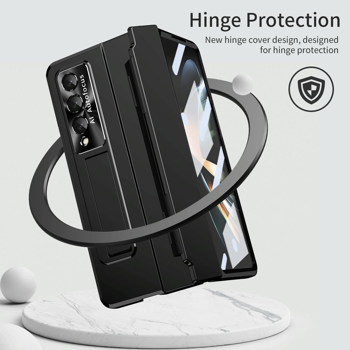 For Samsung Galaxy Z Fold4 5G Folding Case With Integrated Hinge - Rose Gold 15