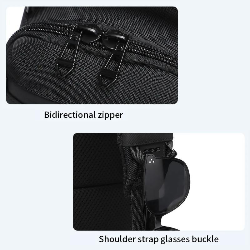 Lightweight Men Waterproof Crossbody Chest Bag Travel Companion - Black 10