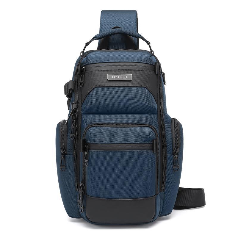 Lightweight Men Waterproof Crossbody Chest Bag Travel Companion - Black 15