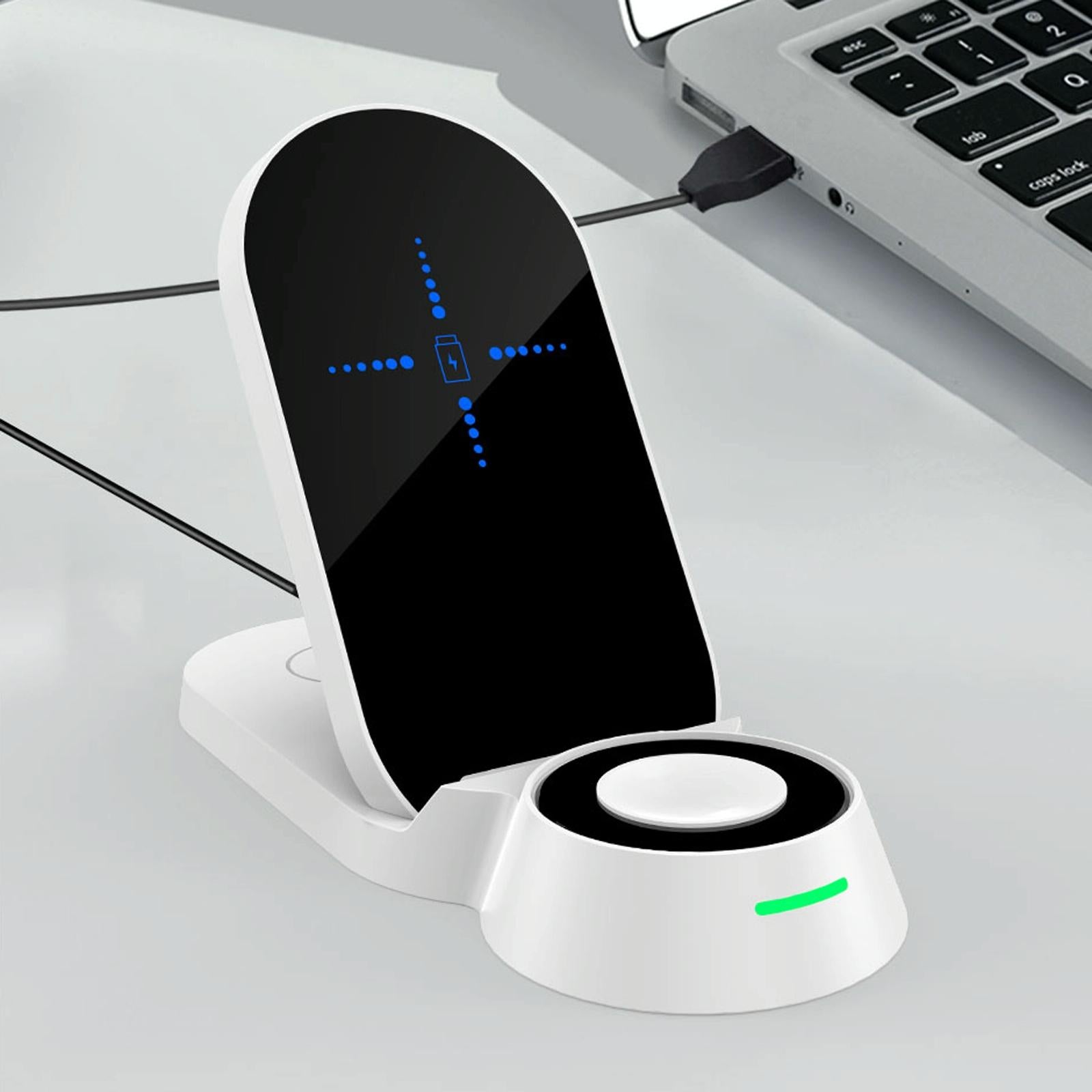 3 In 1 Foldable Wireless Charger For Smart Devices - Black 3