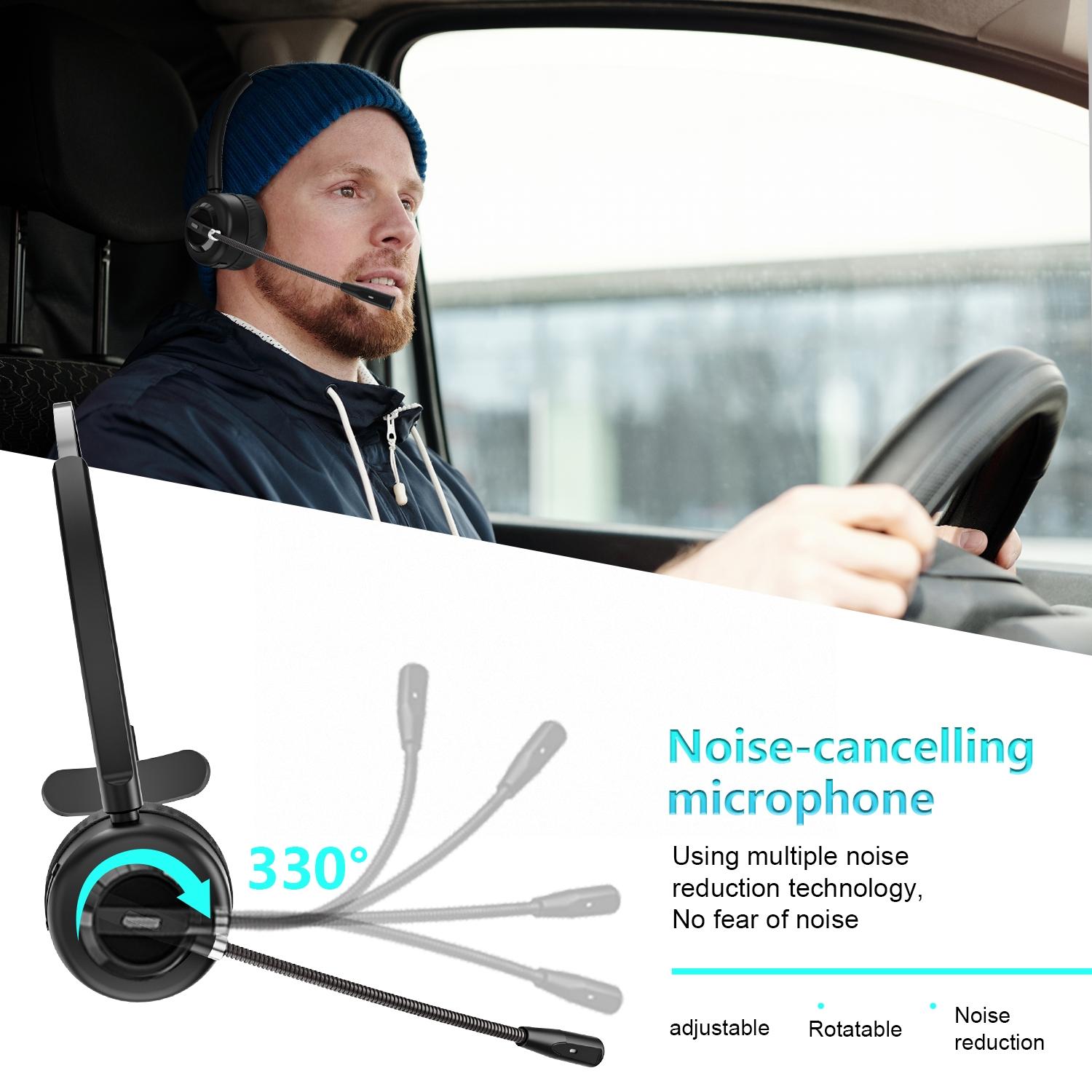 Wireless Noise-Cancelling Headset With Mic Black 3