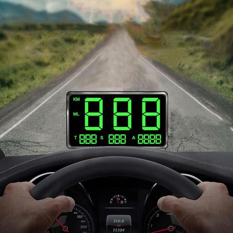 4.5 Inch Hud Car Gps Speed Meter With Overspeed Alarm Mileage Altitude Clock Black 5