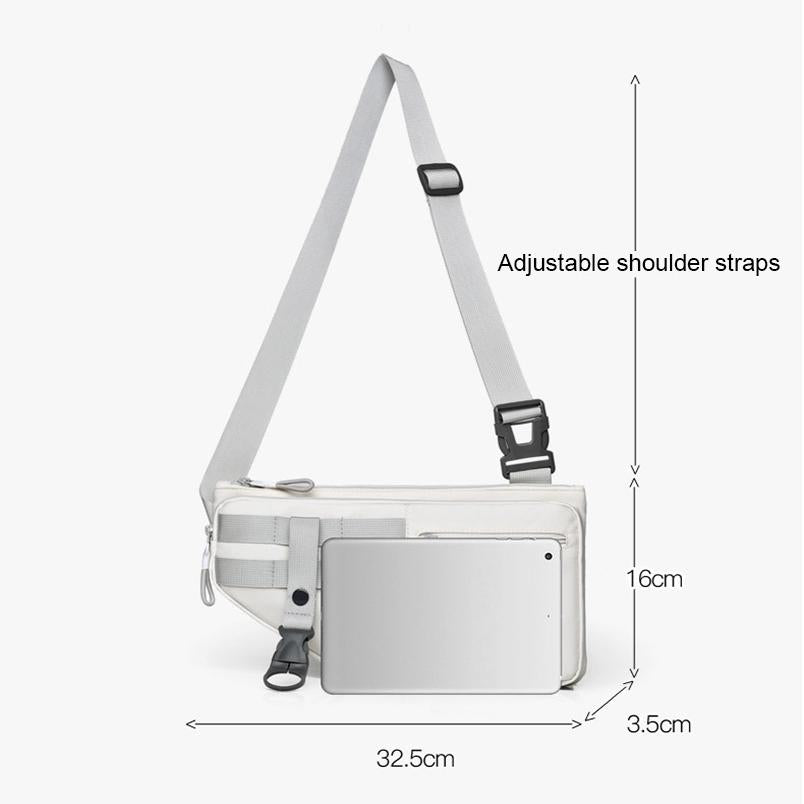 Large Sports Shoulder Bag With Multiple Pockets 2502 - Beige 4