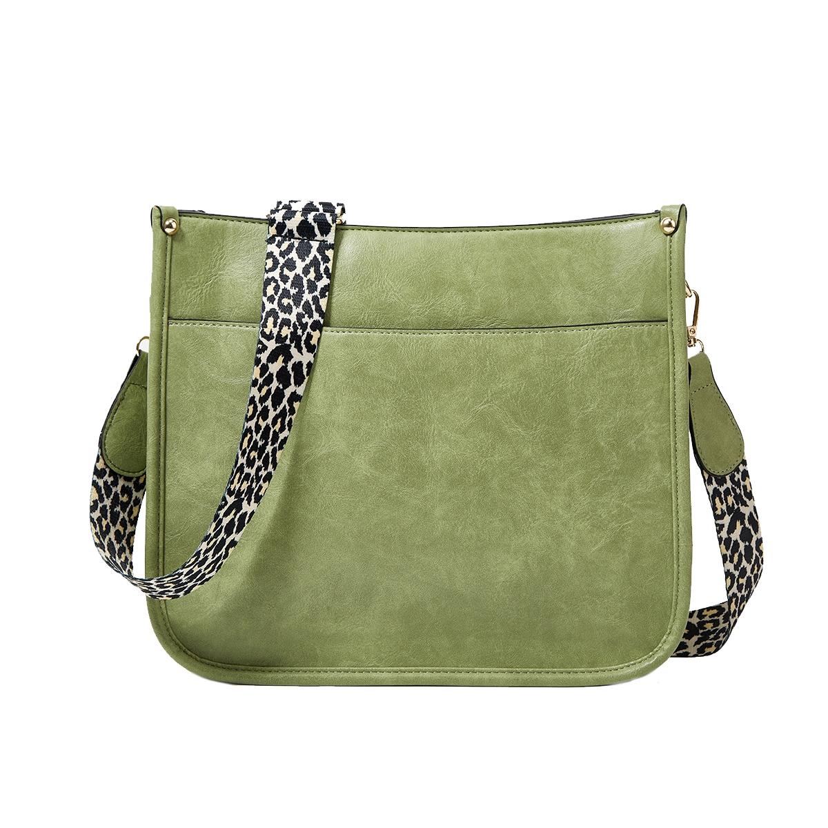 Leopard Print Waterproof Crossbody Tote Bag - Black 7
