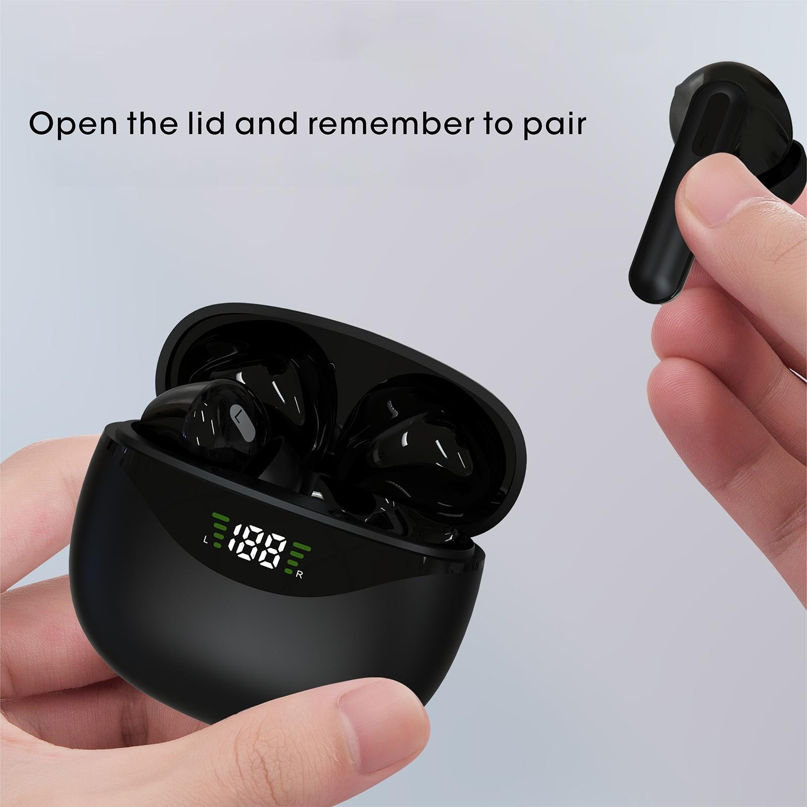 Wireless Tws Bluetooth Earphones - Stereo Sound - Black 6
