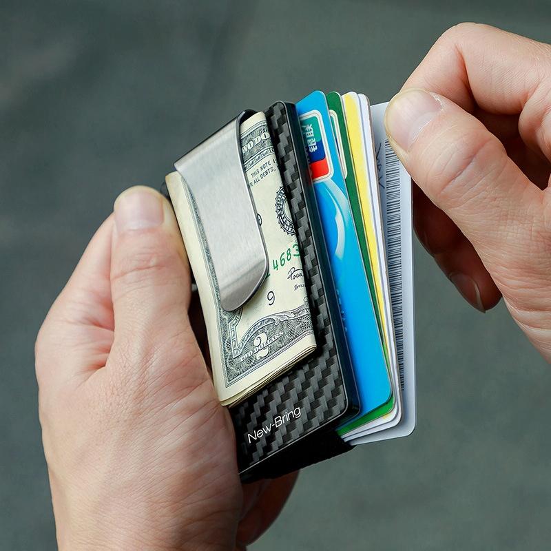 Ultra Thin Rfid Carbon Fiber Wallet For Men Anti Theft Card Holder - Silver 8