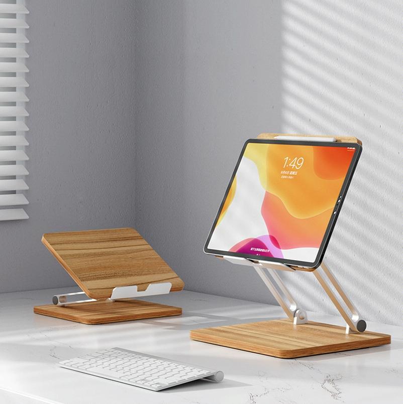 Adjustable Wooden Laptop Stand - Darkwood 3