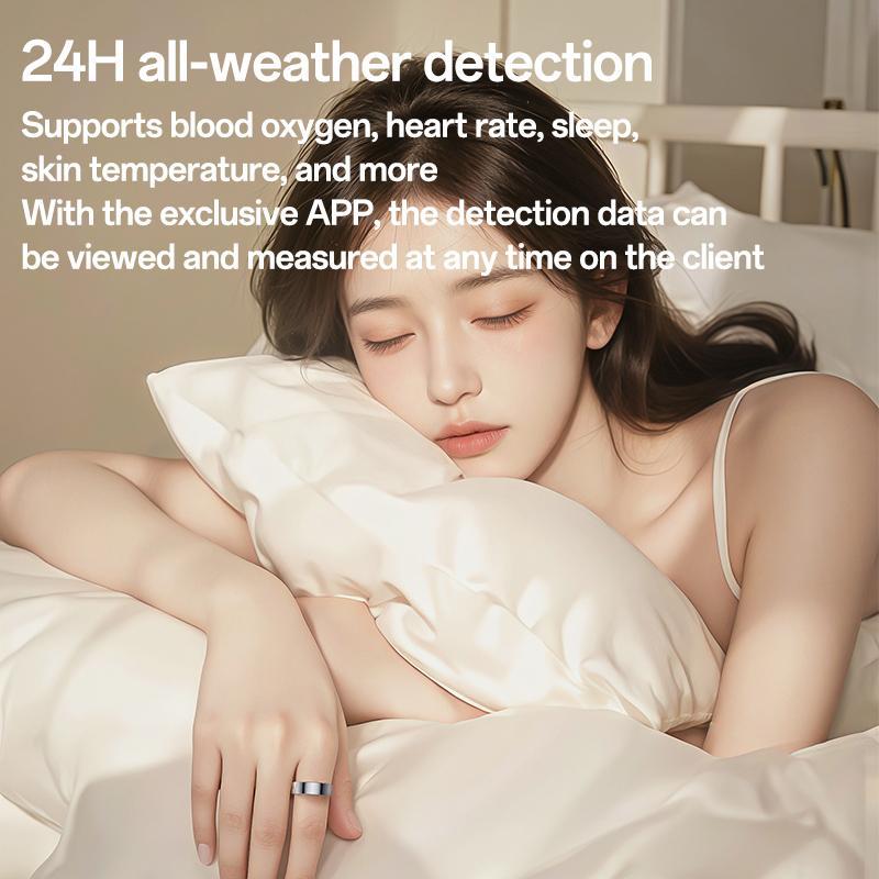 Smart Health Ring Temp Heart Rate Bp Reminder Black - 57Mm 7
