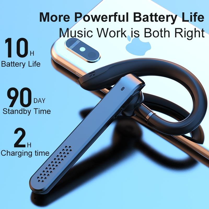 Wireless Bluetooth Earphone with Noise Reduction - Ear-mounted - Black 5