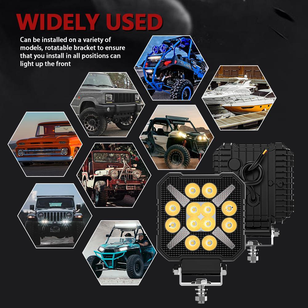 4 Inch Square Mixed Luminous X - Shaped Angel Eye Car Work Light 5
