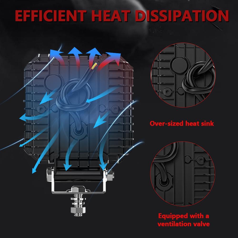 4 Inch Square Mixed Luminous X - Shaped Angel Eye Car Work Light 6