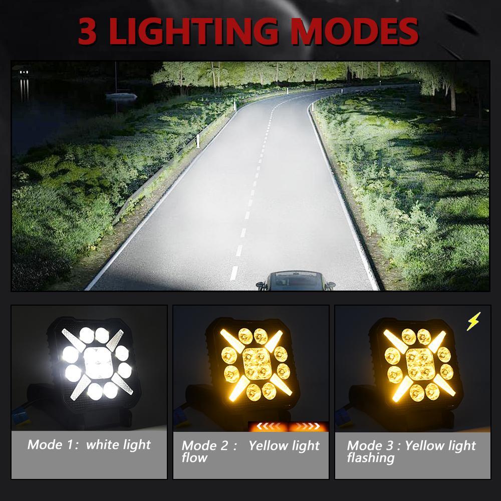 4 Inch Square Mixed Luminous X - Shaped Angel Eye Car Work Light 14