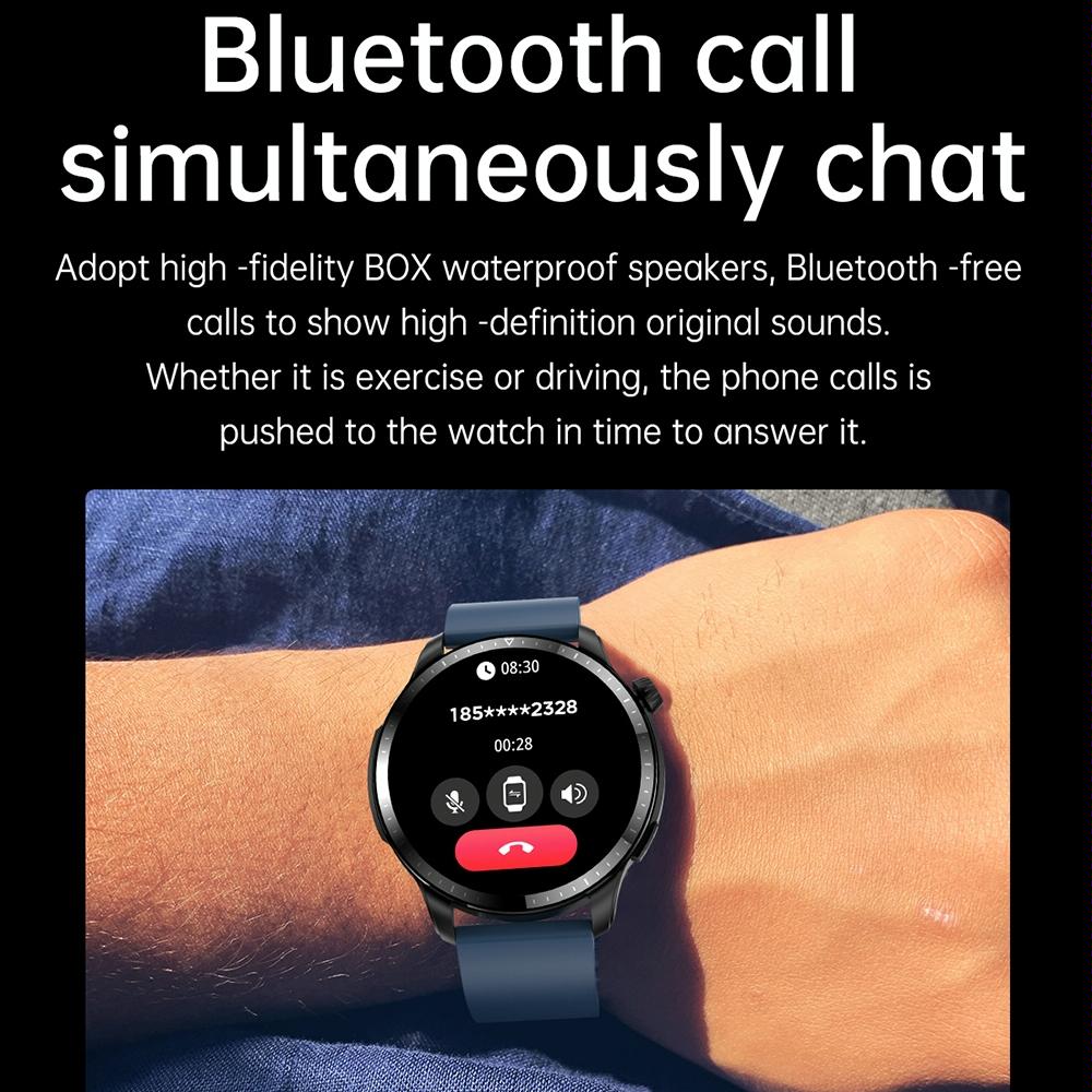 1.39 Inch Ip67 Waterproof Leather Band Smart Watch Supports Bluetooth Call / Blood Oxygen / Body Temperature Monitoring - Black 5