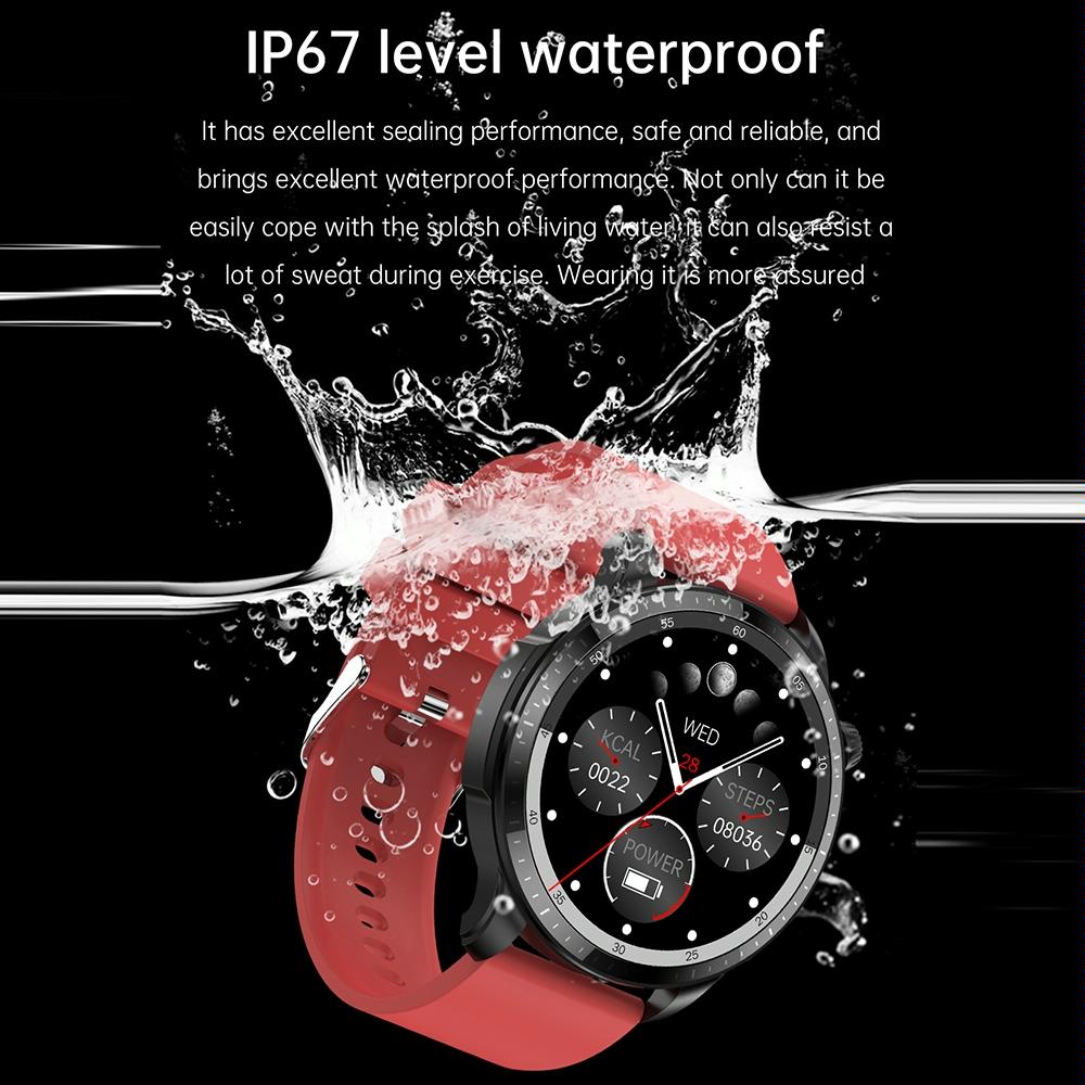 1.39 Inch Ip67 Waterproof Leather Band Smart Watch Supports Bluetooth Call / Blood Oxygen / Body Temperature Monitoring - Black 7
